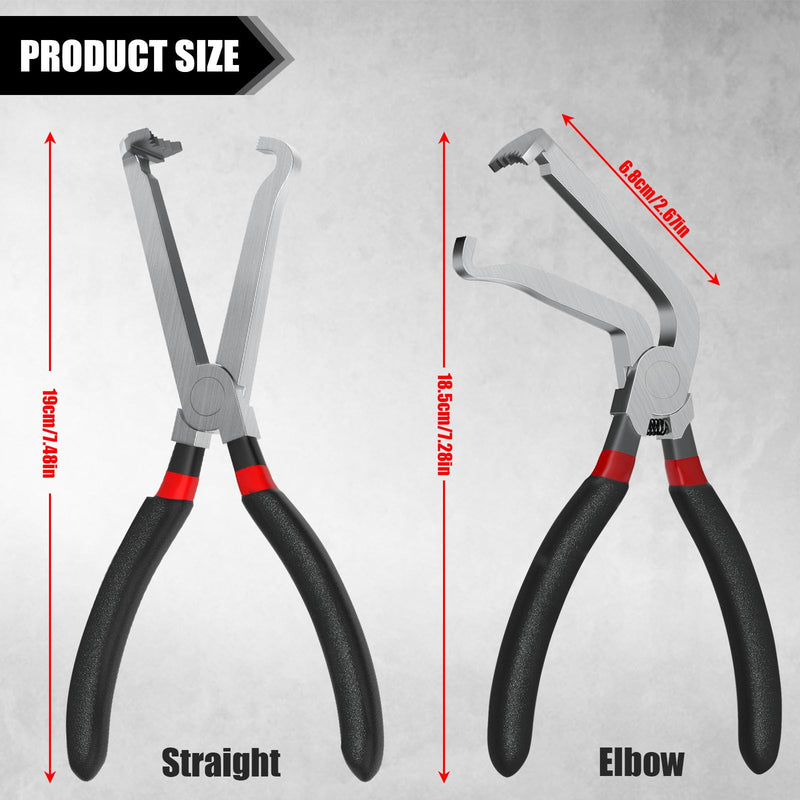 Electrical Disconnect Pliers, 37960 & 37980 Electric Disconnect Plier, 60 Degree Curved Jaw & Straight Automotive Tools for Connector Push Plugs Fuel Line Removal Car Repair Straight & 60° Pliers