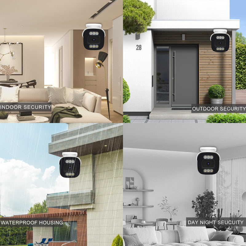 1080P CCTV Camera (Hybrid 4-in-1 HD-CVI/TVI/AHD/960H Analog CVBS) Outdoor Indoor, 6pcs IR-LEDs, ICR, 2.8mm Lens, 105° Wide Angle, Full Metal Housing, for 960H,720P,1080P,5MP,4K Analog DVR Bullet