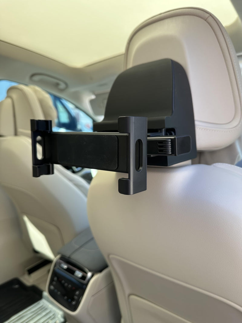 Headrest Adapter for Postless Headrest EQE, EQS, EQE350, EQS450, GLC SUV Coupe, E Class, C Class Sedan, SUV using a Two-Post Tablet Mount Holder That fits iPad, Pro, Air, Galaxy 1