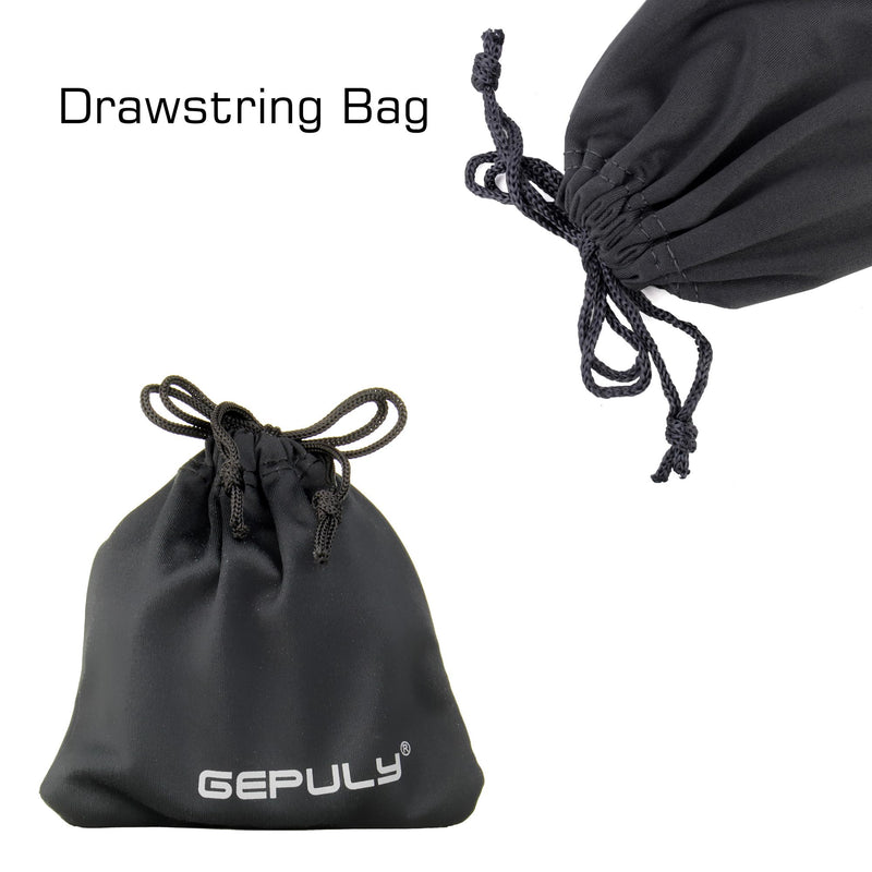GEPULY 4 Pocket Camera Lens Filter Drawstring Bag Dustproof Storage Pouch | 4-In-1 2 Pack Soft Pouch 11CM,Hold Filters&Batteries In Separated Layers,Double As Microfiber Wipe,Shield From Sand&Scratches