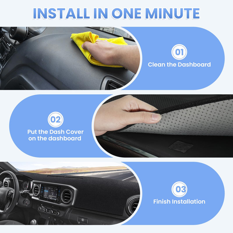 Dash Cover for 2016-2022 2023 Toyota Tacoma Dashboard Cover Mat for Tacoma Accessories Sunshade Nonslip Mesh Protector No GlareTacoma Sunshield Protector Mat Pad 16-23 Tacoma Dash Cover