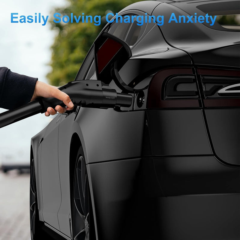 J1772 to Tesla Charger Adapter, Max 80A 250V Fast Charging for Tesla Model 3/Y/X/S/Cybertruck Connecting Charging Adapter, Compatible with SAE J1772 EV Adapter Only for Tesla 80A J1772 to Tesla Charger Adapter