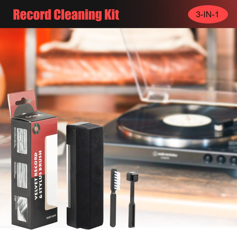 Record Cleaner Record Cleaning Kit with Anti Static Carbon Fiber Vinyl Record Brush