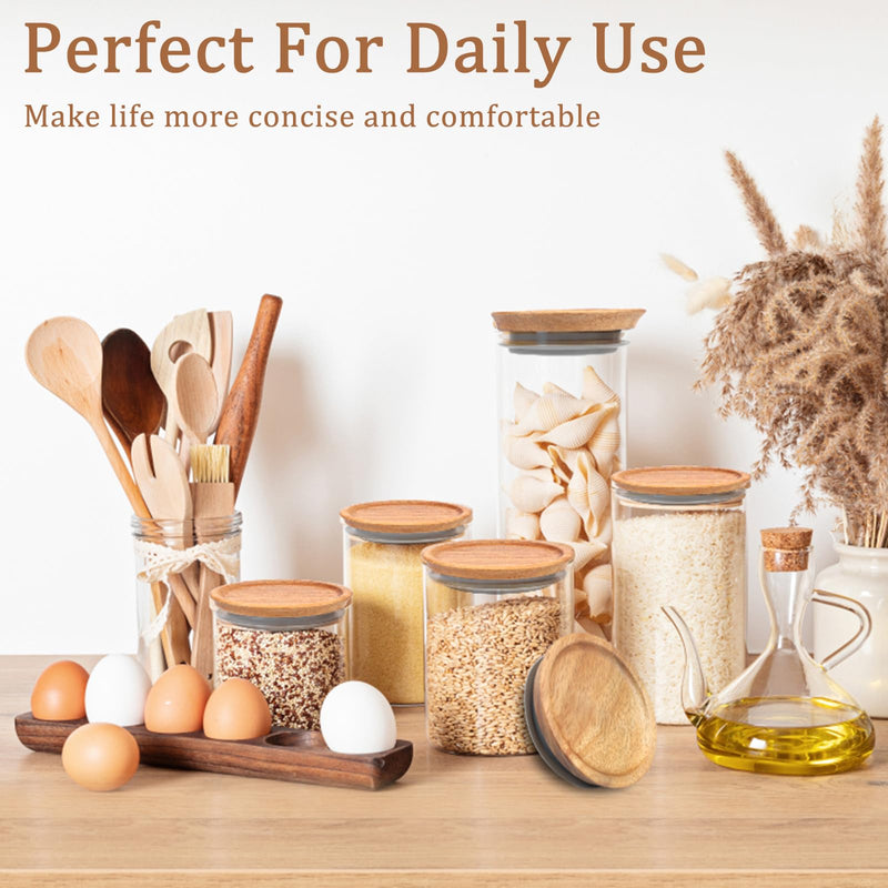12Pcs Regular Mouth Lids Set Airtight Acacia Wood Canning Jar Lids with Silicone Sealing Rings Reusable Canning Covers for Mugs and Jars 12 Brown 12pcs