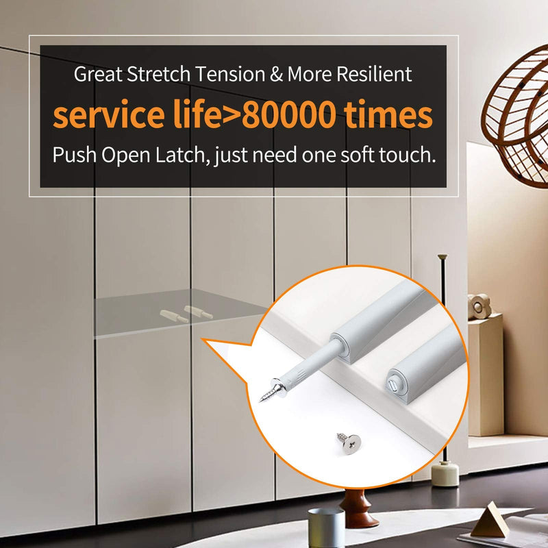 Push Open Door Latch, 10 Pack Magnetic Touch Release Hardware for Doors, Light Grey-Push Lash Latch for Kitchen, Bathroom, Furniture Drawers& Cupboards light grey 10 pack