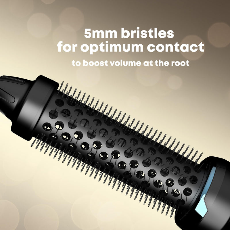 REVAMP Ceramic Hot Brush Styler - 30 mm Round Barrel, Ionic | Hair Curling Brush, Progloss Oils, Volumising Body, Bounce, Curl & Waves, Fast Heat, Snag Free
