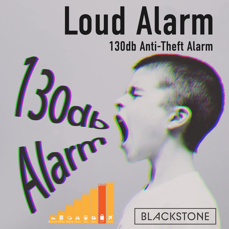 Blackstone Anti-Theft Loud 130db Alarm Padlock Weather Proof Heavy Duty Multi Purpose (10mm Shackle) 10mm Shackle