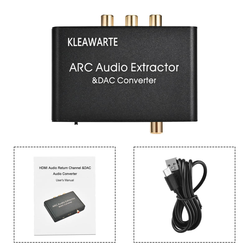 HDMI ARC Adapter ARC Audio Extractor ARC HDMI SPDIF/Optical Coaxial to Stereo Audio SPDIF Coaxial L/R 3.5mm Jack for TV 192KHz Digital to Analog Converter DAC Converter