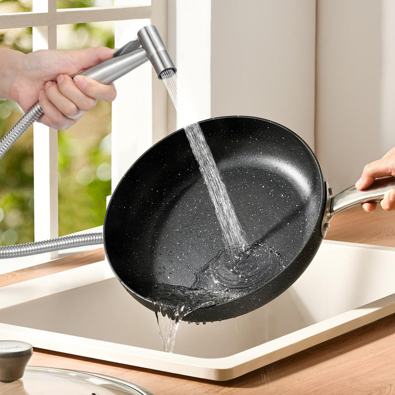 Operitacx Sink Sprayer with Hose, Universal Pull Out 304 Stainless Steel Kitchen Side Sprayer 1/2 inch Connector for Washing Vegetables and Dishes