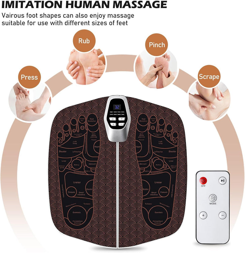 Foot Massager Mat, Portable Muscle Stimulation Foot Pad for Soothing Comfort, Daily Relaxation & Effective Pain Relief (deep Brown) Deep Brown