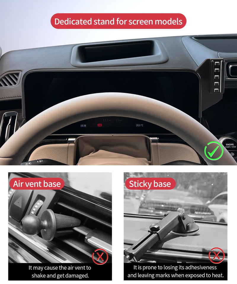15W Wireless Charger Car Phone Holder for Mercedes-Benz S-Class 2021-2026 | 12.3" Screen Magsafe Accessories Fast Charging Magnetic Cell Phone Holder Clip Compatible with iPhone Android, 3D Fit Bracket
