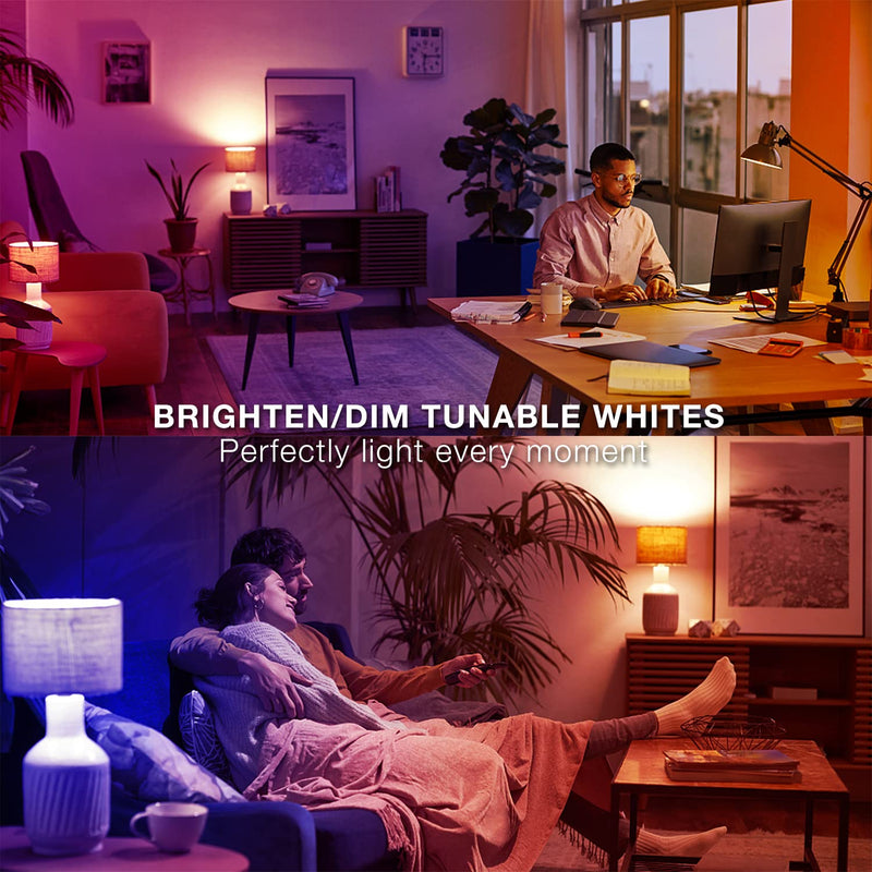 DAYBETTER Smart Light Bulbs, Alexa Light Bulb, WiFi Light Bulbs, RGBCW Color Changing Light Bulb A19 9W 800LM, Smart Bulbs that Work with Alexa & Google Assistant, 2.4Ghz only, No Hub Required,10 Pack 10