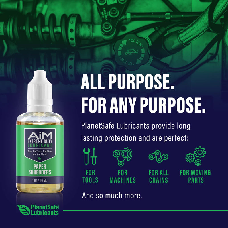 PlanetSafe AIM Paper Shredder Oil - Extreme Duty Lubricant - Home and Office - Safe, Non-Toxic, and Odorless Shredder Lubricant - Best Blade Performance - Cleans, Lubricates, Protects