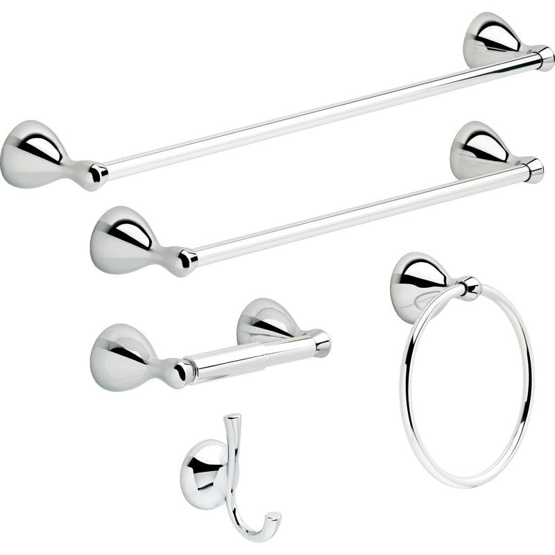 Delta Foundations (1-Pack) Hand Towel Holder Polished Chrome Towel Racks for Bathroom Wall Round Towel Ring Holder for Bath Towel Hanger for Kitchen, Bathroom Accessories FNDS46-PC No Size