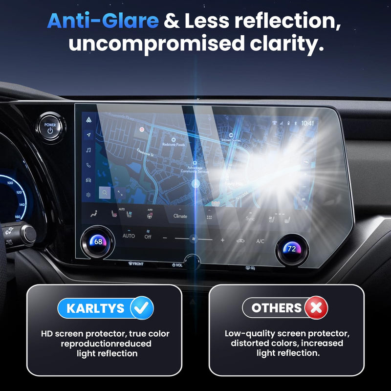 Karltys 2PCS Screen Protector for 2023-2026 Lexus TX350 TX350h TX450 TX500h | 14 inch 9H Tempered Glass HD Navigation Screen Cover for TX350 Accessories Touchscreen Film [Anti-Glare & No Fingerprint]