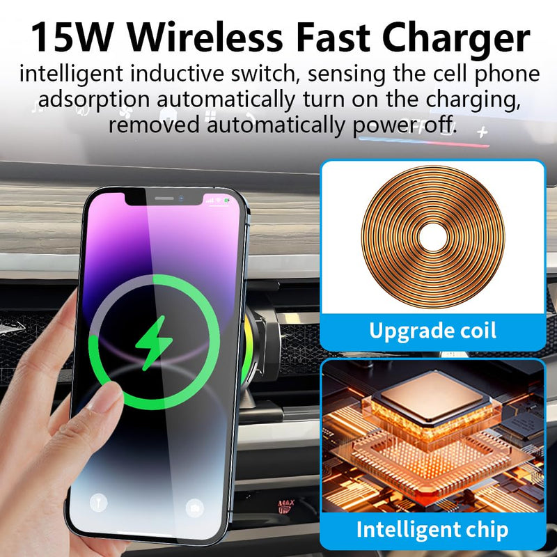 Car Magnetic Phone Mount for BMW X5 X5M 2024-2026 and X6 X6M 2024-2026 and BMW X7 2023 2024 2025 2026 Auto Accessories Best Cellphone Holder Fast 15W Wireless Charger Cell Phones Screen Stand