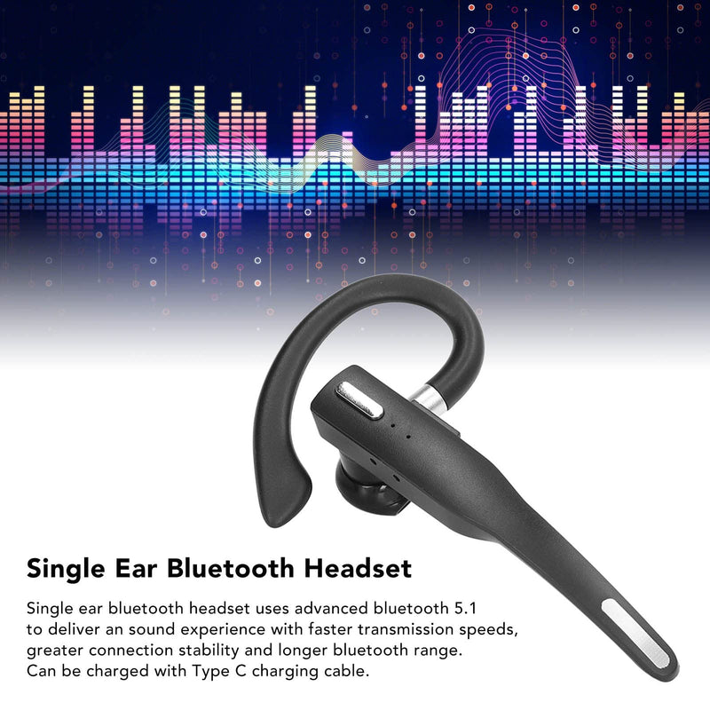 Zopsc Single Ear Wireless Headset, Bluetooth 5.3, LED Display Charging Case, Noise Reduction, 12H Talk Time for Sports Work Travel, in Ear Bluetooth Earpiece Standard Headphones with Charging Compartment