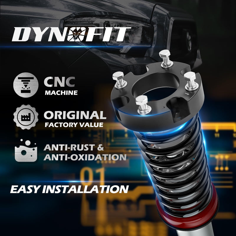 Dynofit 2 Inch Leveling Lift Kit for Tundra & Sequoia, 2" Front Raise Suspension Strut Spacers for 2007 2008 2009 2010 2011 2012 2013 2014 2015 2016 2017 2018 2019 2020 2021 2022 2023 2024 2025 Tundra Front 2inch 07-24 tundra