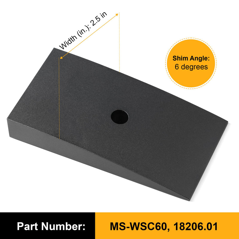 Rear Suspension Leaf Spring Shim Kit Rear 6 Degree, 2.5 Inches Wide Replace 18206.01 MS-WSC60 Fit for 1976-86 Jeep CJ5/CJ7 and 1987-95 Jeep Wrangler models (Black) Black