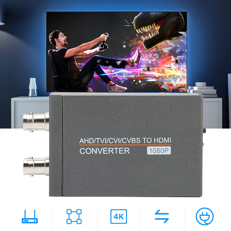 FOSA AHD TVI CVI CVBS to HDMI Converter HD 4K 720P/1080P/3MP/4MP/5MP/8MP BNC to HD Video Adapter for Monitor HDTV DVR