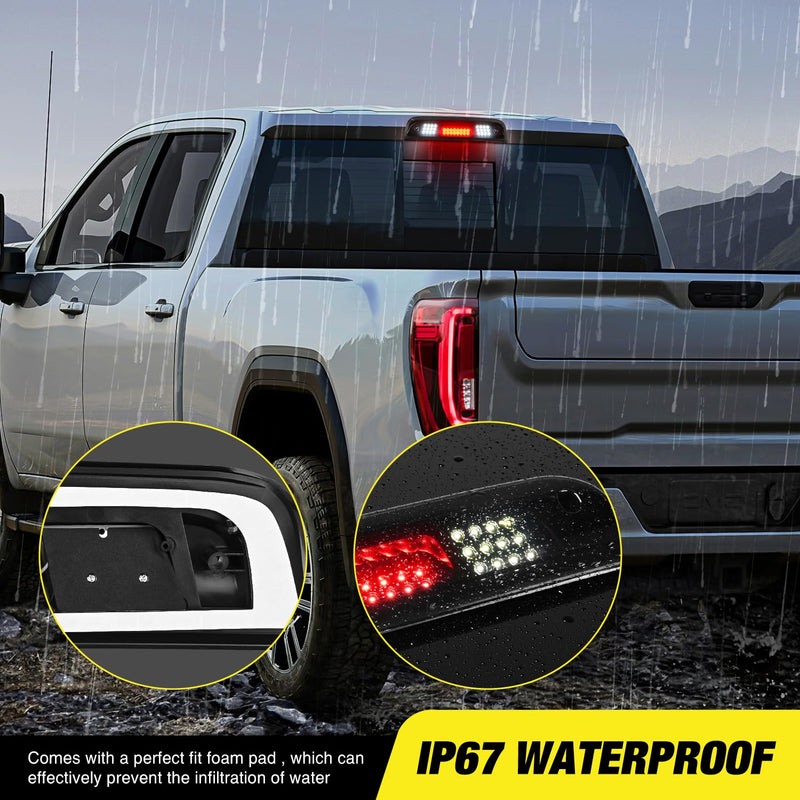 Nilight Third Brake Light High Mount 3rd Stop Reverse Cargo LED Lighting for Chevy Silverado GMC Sierra 1500 2500 3500HD 2014-2018 Pickup Truck Rear Cab Center Tail Lights Smoked Lens Chevy/GMC 2014-2018