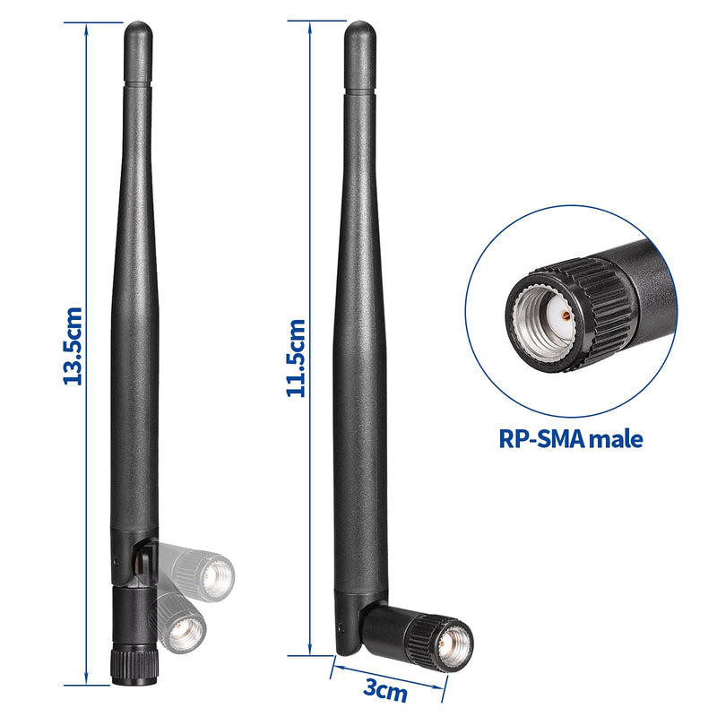 Bingfu Dual Band WiFi Antenna 2.4GHz 5GHz 5.8GHz 3dBi RP-SMA Male Antenna Replacement (4-Pack) for WiFi Router Wireless Network Card USB Adapter Security IP Camera Video Surveillance Monitor 4-Pack [RP-SMA] Male Antenna