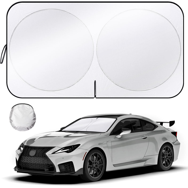 Sun Shade for Car Windshield, Foldable Universal Car Windshield Sun Shade UV Rays Reflective Sun Visor Shade Keeps Vehicle Cool for Cars, Trucks, SUVs (59 x 31.5 in) Silver, 59’‘x31.5"