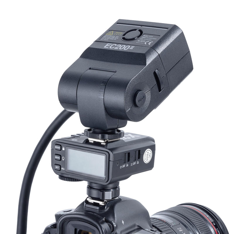 Godox EC200 II Extension Flash Head 200W for AD200Pro II Pocket Flash – 2m Extension Cable, Metal Cold Shoe & 1/4” Threaded Mount, Ideal for Outdoor & Studio Photography