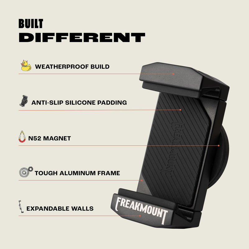 FREAKMOUNT 2.0 Magnetic Motorcycle Phone Mount - Compatible with Harley Davidson - Premium Billet Aluminum Holder for Gas Tank, High-Speed Magnet Accessories - Fits Most Phones, Black