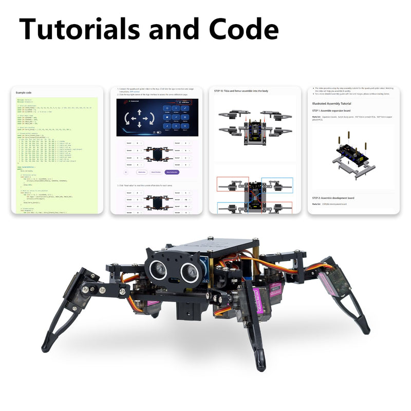 LAFVIN Spider Robot Kit for ESP8266, Quadruped Spider Robot with APP & Infrared Remote Control, Open Source Code STEM Programming Robot for Arduino