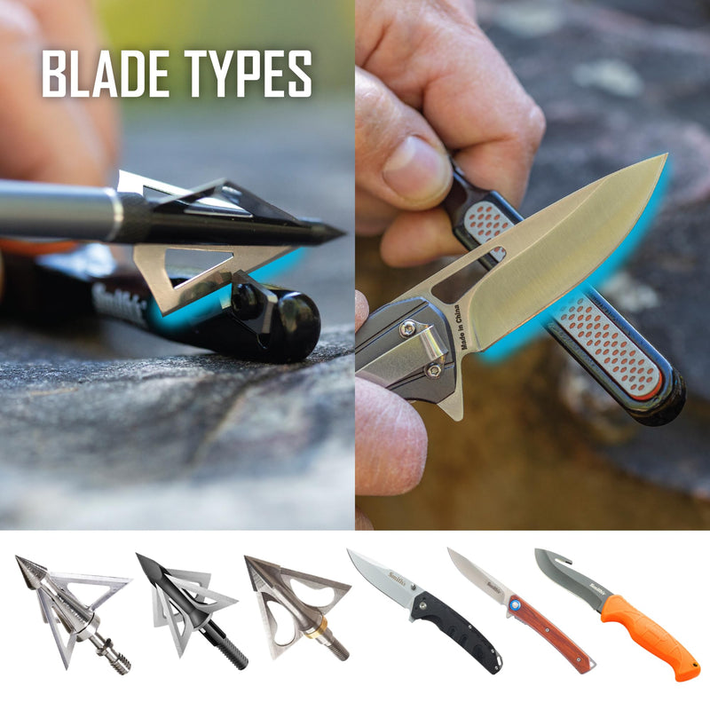 Smith’s 50047 Edgesport Stick Knife & Broadhead Sharpener – Portable Sharpener – Hunting & Archery Tool Sharpener – Carrying Pouch – Carbide & Diamond Stone – Pocket Knife Sharpener