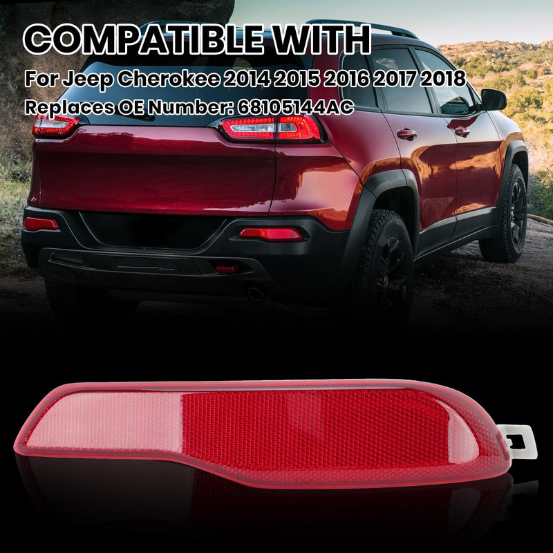 Rear Bumper Reflector for 2014 2015 2016 2017 2018 Jeep Cherokee 68105144AC Passenger Side (Right) Right
