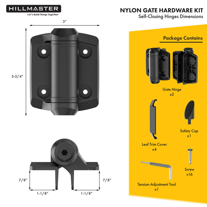 Self Closing Gate Hinges and Key Lockable 2 Sided Gate Latch Gate Hardware Kit,Two Sided Self Locking Gate Latch and No Rust Pool Gate Hinges for Outdoor Metal/Vinyl Fence,Locking Gate Door Lock Latch