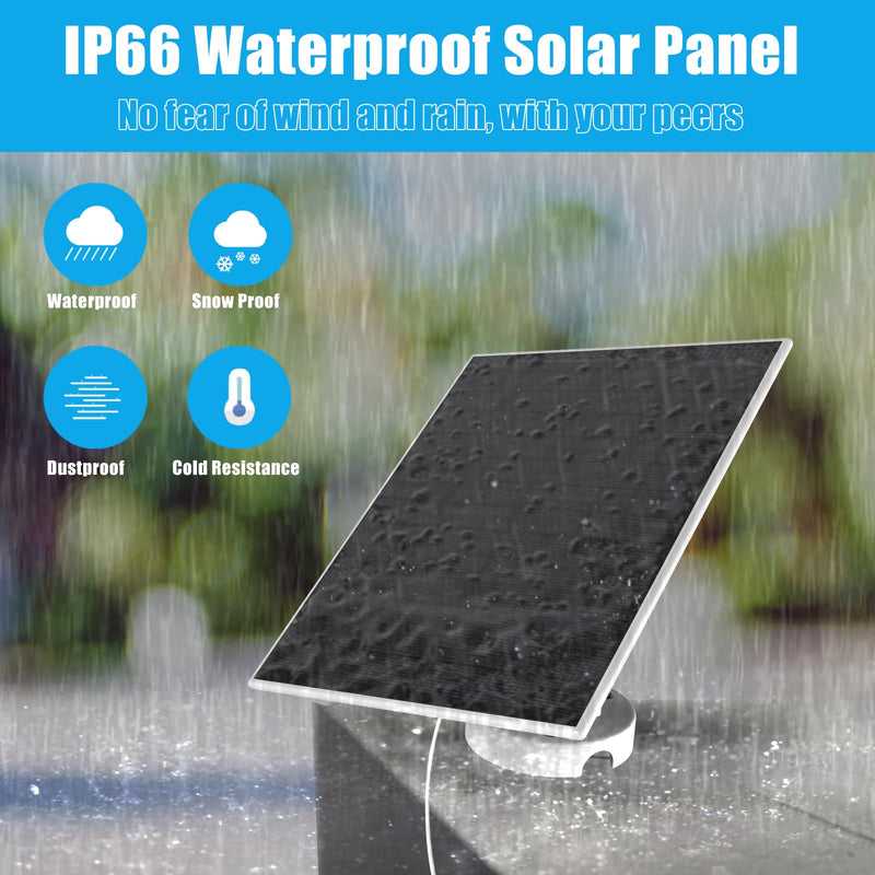 6W Solar Panel Compatible with Google Nest Camera Outdoor & Indoor (Battery Version), Solar Power Charger for Google Nest Cam with Indicator Light,13ft Cable IP66 Weatherproof Solar Panel solar panel-1