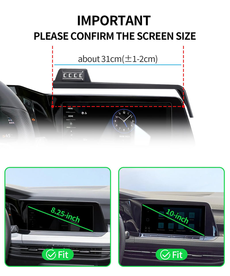 Wireless Charging Car Phone Holder for Volkswagen Golf/GTI/Golf R 2022-2024 | Magsafe Accessories Fast Charging Magnetic Cell Phone Holder Clip Compatible with iPhone Android, 3D Fit Vehicle Phone Stand For 2022-2024 Golf/Golf GTI/Golf R