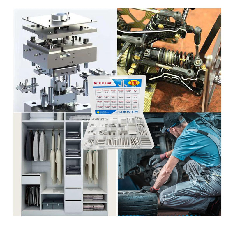 240Piece Dowel Pin Cylindrical Shelf Support Peg 304 Stainless Steel Rod Fasten Elements Assortment Kit, 24 Sizes M2 M3 M4 M5 M6 (240Piece Dowel pin 24 Sizes) 240Piece dowel pin 24 Sizes