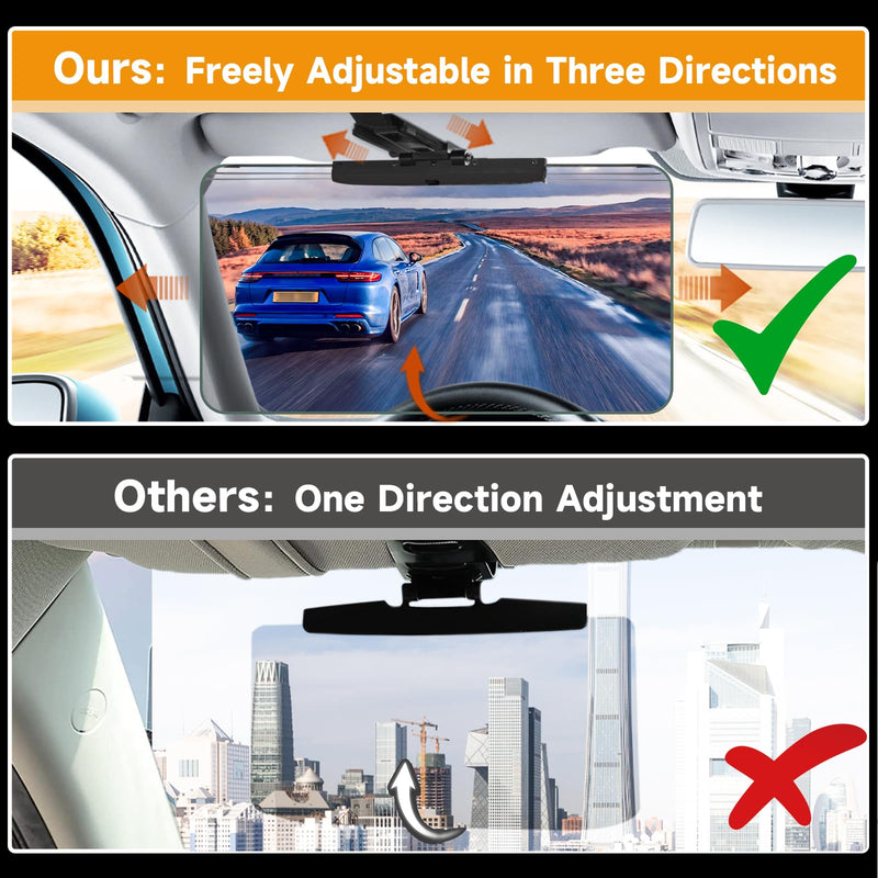 Sun Visor Extender for Cars，Adjustable Polarized Sun Visor Extender ，Polarized Car Sun Visor，Safe Driving Extension for Glare/UV ，Clip on, Universal (Universal, L) Large