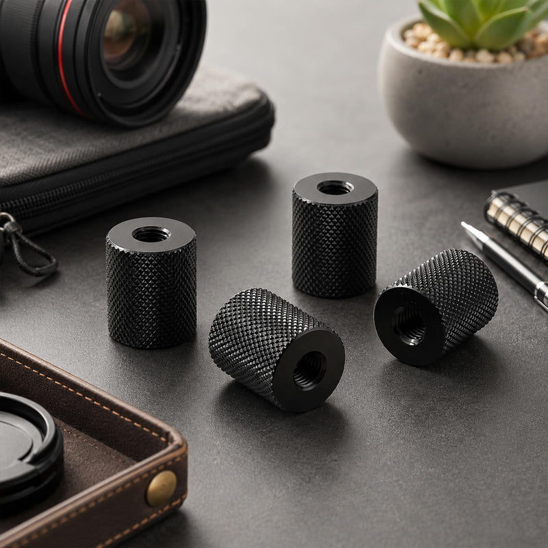 4Pcs 1/4" to 1/4" Threaded Tripod Screw Adapter- 1/4 Camera Screw Converter | 1/4"-20 UNC-2B 0.75" Length Dual-Female Tripod Nut Connectors for Magic Arms, Tripods