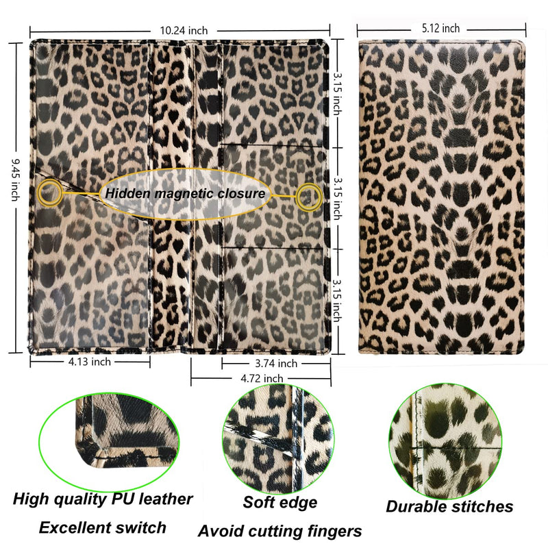 Premium Car Registration and Insurance Holder,Registration Insurance Card Holder of Leopard Print PU Leather Looks Stylish and Special,Glove Box Organizer Makes Your Documents In Order.