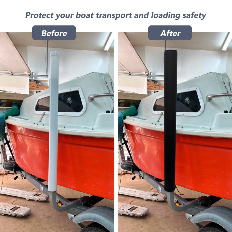 Boat Trailer Guide Pole Cover, 2 Pcs Neoprene Heavy Duty Marine Trailer Guide Protective Cover for Jet Ski Boat Sailboat Trailer 48 Inch