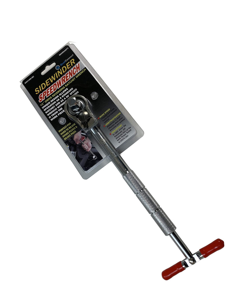 QualConnect® 1/2-inch Sidewinder Speedwrench, Professional Drive Reversing, Reversible Speedwrench, Ratchet w/Knurled Handle w/U.S. patent no. 6718850B2