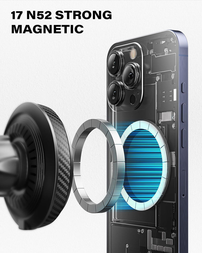 APPS2Car Upgraded for QI2 MagSafe Cup Holder Phone Holder Charger | 15W Fast Charging, Adjustable Tri-Pivot Arm, Wireless Magnetic Cell Phone Stand for iPhone 17 Air Pro Max Plus 16 15 14 13 12 MagSafe Mount-QI2 Charging