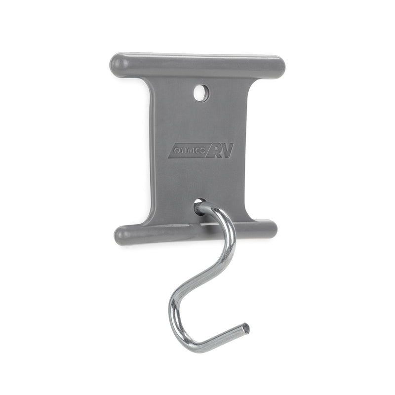 Camco Camper/RV Party Light Holders - Supports Up to 15lbs & Fits Most Awning Bar Channels - Great for Hanging String Lights, Patio Lights, LED Lights for Bedrooms, and More - Gray, 14-Pk (42692) Awning Light Holder 14 Pack