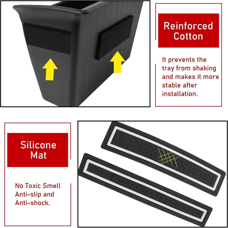 TTCR-II for Ram 1500 Door Side Organizer Tray 2019 2020 2021 2022 2023 2024 2025 2026, for Ram 1500 Door Pocket Insert 4 Pcs (Does not fit 2500 3500 4 Pcs For Ram 1500 5th