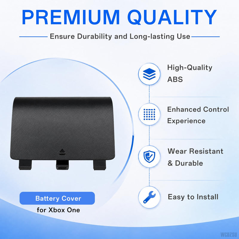 WCDZSU 4 Pack Battery Cover for Xbox One S, for Xbox One X Controller | Battery Back Replacement Cover Case Back Shell Holder Repair Changing Part for Xbox One Accessories, Black and White