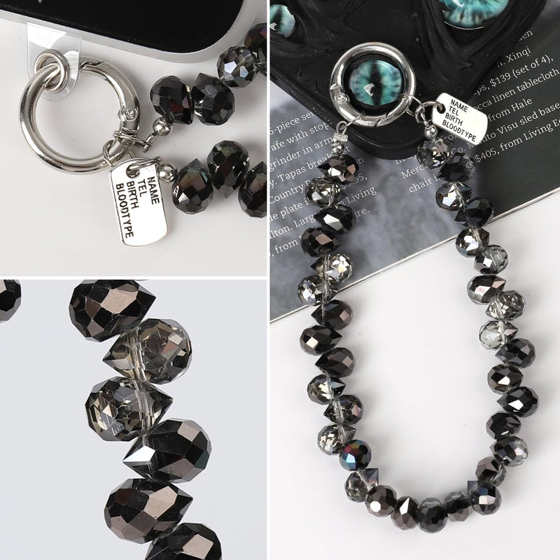 2PCS Droplet Crystals Beaded Phone Wrist Strap, Cellphone Lanyard Chain, Phone Charm Chain Keychain Beaded Cellphone Lanyard for Women