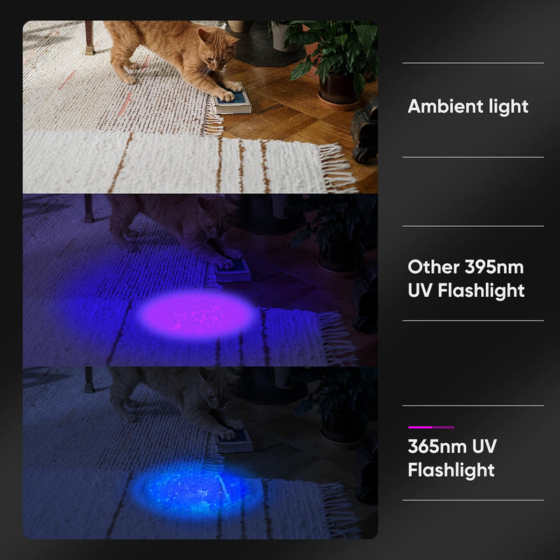 30W 365nm UV Flashlight USB Rechargeable UV Light High Power Black Light Flashlight for Pet Urine Detection, Resin Curing, Minerals, Blood tracking, Scorpion, Rockhounding,Yooperlites, A/C Leak Detect