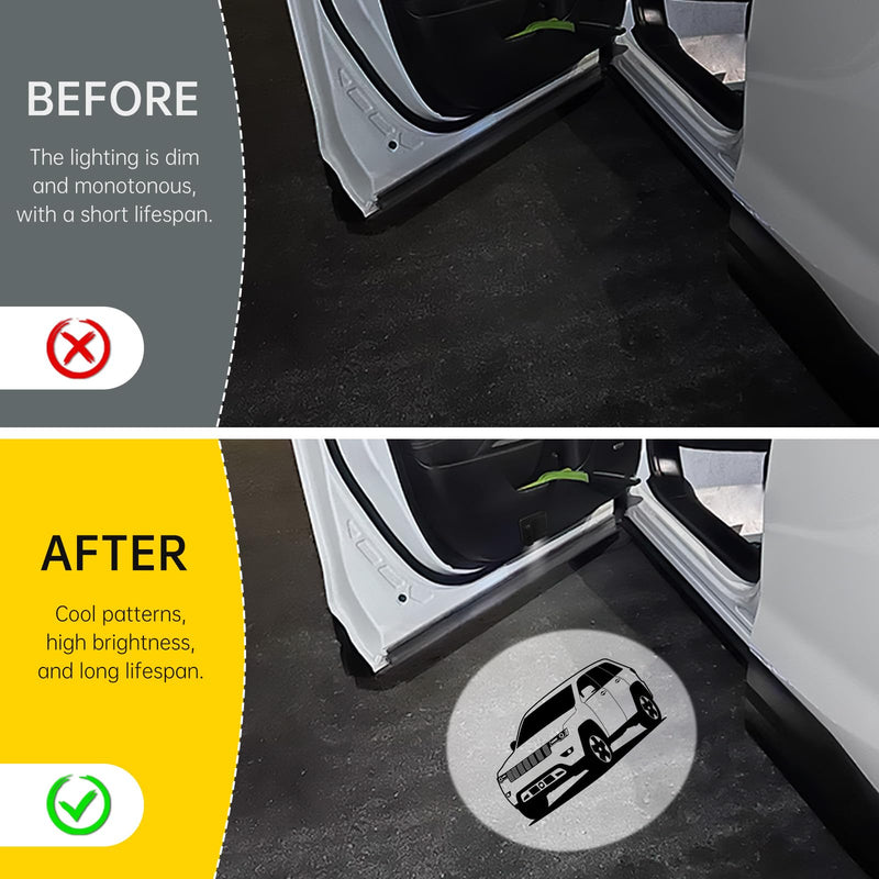 2 Pack LED Car Door Welcome Lights Projector Logo Light Ghost Shadow Lamp For Jeep Grand Cherokee Accessories White Grand Cherokee