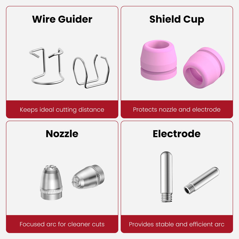 Bestarc AG60P Plasma Cutter Torch Consumables, 50Pcs Cutting Torch Tip Nozzles Kit with Suitcase, For AG60 WSD60 AG60P and BTC500DP 50PCS-AG60P Suitcase