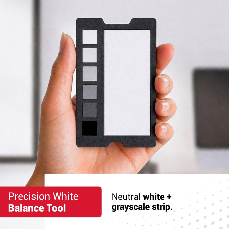 Datacolor SpyderCheckr White Balance Card for Photography & Video | Spectrally neutral white target plus 6-step grayscale strip for custom in-camera white balance